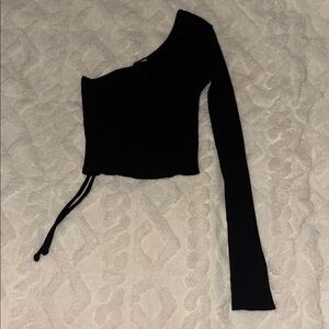 Fashion Nova Black One-Shoulder Top